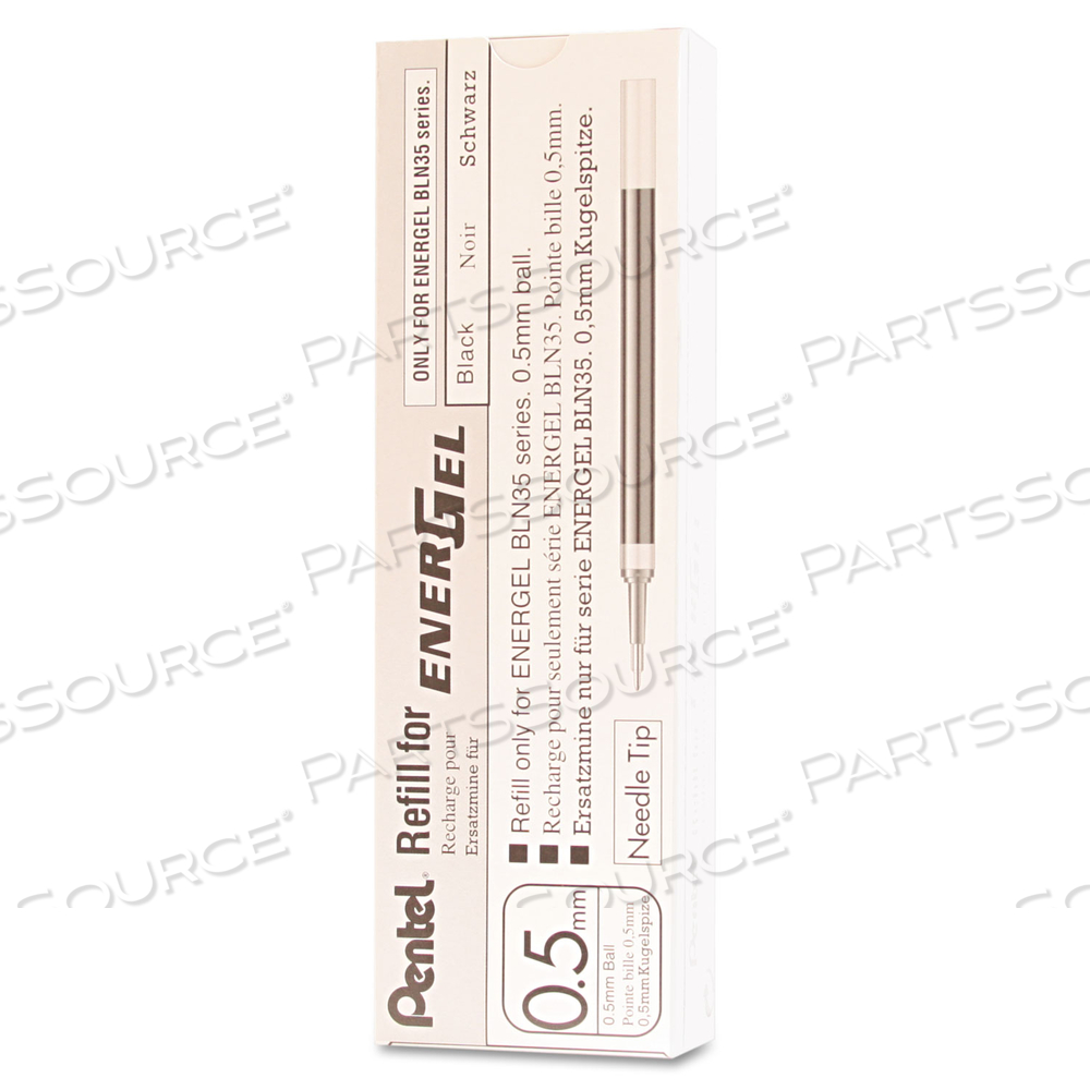 ENERGEL LIQUID GEL REFILL, 0.5MM, NEEDLE TIP, BLACK INK by Pentel of America ENERGEL LIQUID GEL REFILL, 0.5MM, NEEDLE TIP, BLACK INK by Pentel of America