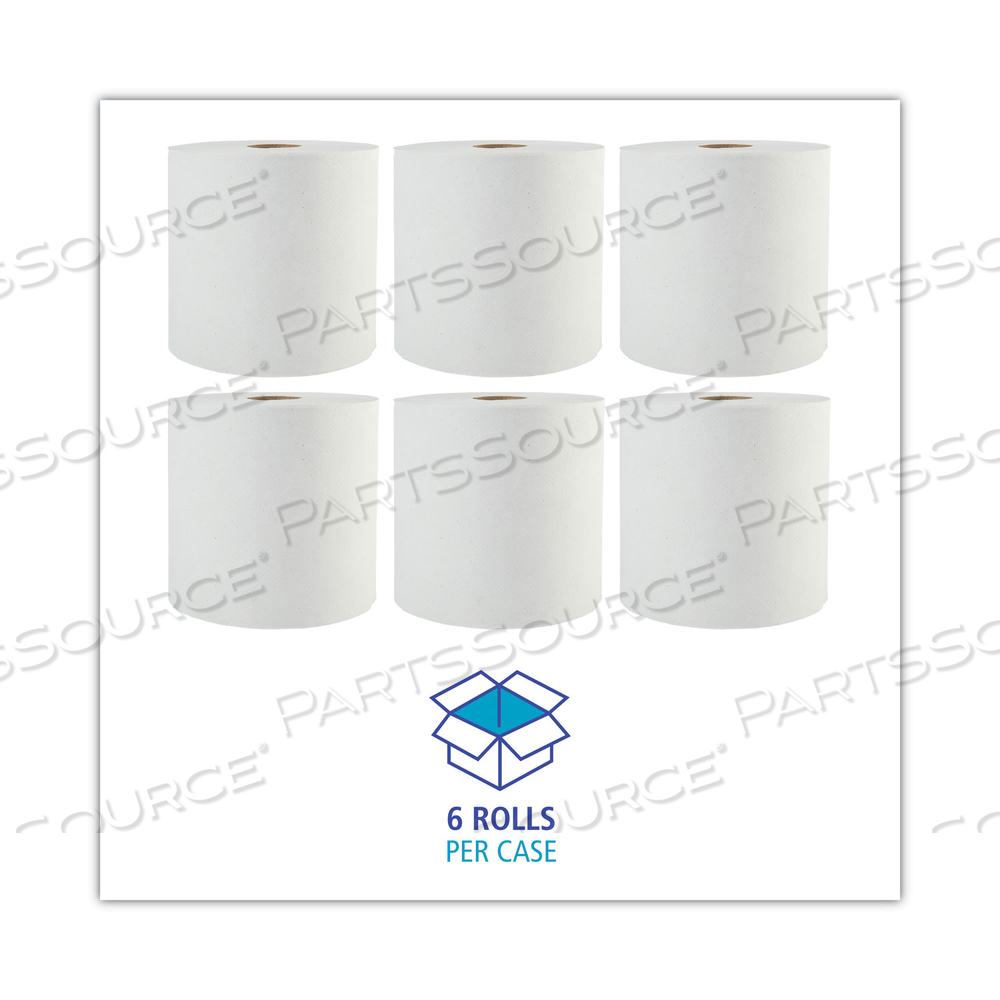 BOARDWALK GREEN UNIVERSAL ROLL TOWELS, 1-PLY, 8" X 800 FT, NATURAL WHITE/CARTON by Boardwalk