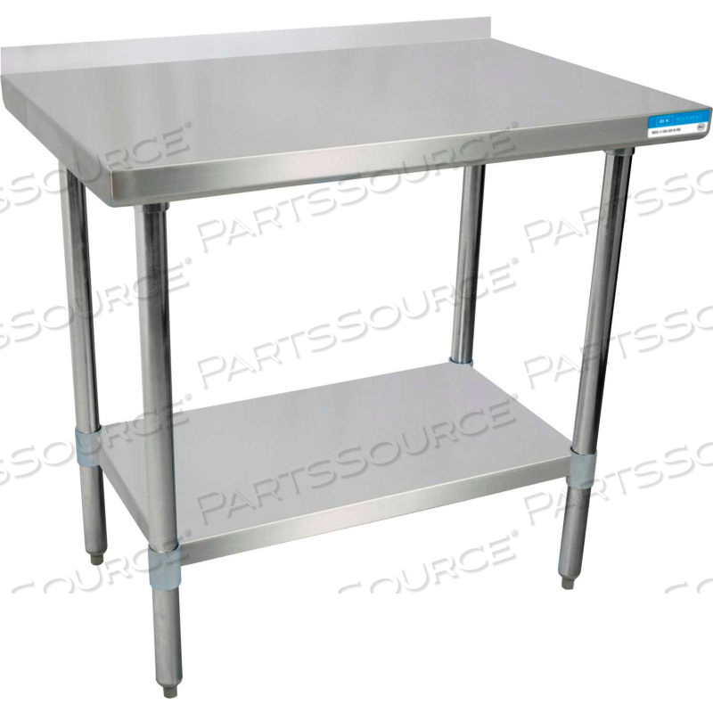 WORKBENCH W/UNDERSHELF, 18 GA. 430 SERIES STAINLESS, 1-1/2" BACKSPLASH, 48"WX24"D by BK Resources, Inc.