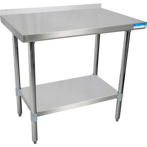 WORKBENCH W/UNDERSHELF, 18 GA. 430 SERIES STAINLESS, 1-1/2" BACKSPLASH, 48"WX24"D by BK Resources, Inc.