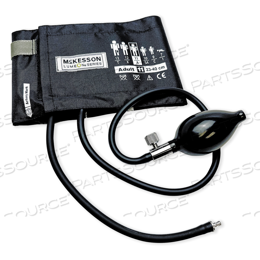 REUSABLE BLOOD PRESSURE CUFF, NYLON, BLACK, ADULT PATIENT, 23 TO 40 CM CUFF, 2-TUBE, ARM TARGET, MEDIUM by McKesson REUSABLE BLOOD PRESSURE CUFF, NYLON, BLACK, ADULT PATIENT, 23 TO 40 CM CUFF, 2-TUBE, ARM TARGET, MEDIUM by McKesson