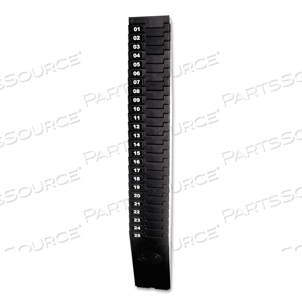 TIME CARD RACK FOR 7" CARDS, 25 POCKETS, ABS PLASTIC, BLACK by Lathem Time