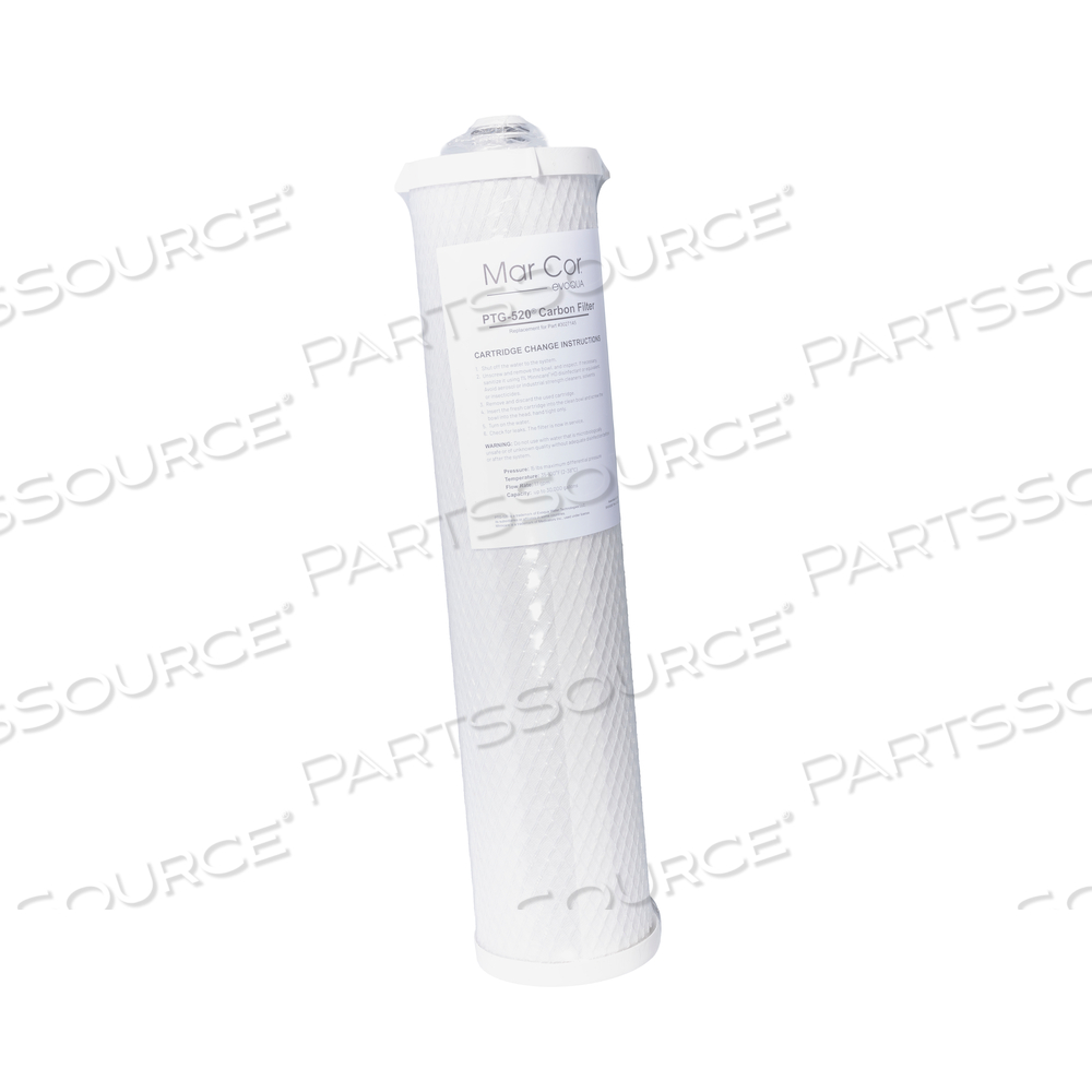 FILTER, CARBON BLOCK, 5 X 20 IN, FOR PTG-20 CARBON BLOCK FILTRATION SYSTEM by Evoqua Water Technologies LLC. (Formerly Siemens Water Technologies LLC) FILTER, CARBON BLOCK, 5 X 20 IN, FOR PTG-20 CARBON BLOCK FILTRATION SYSTEM by Evoqua Water Technologies LLC. (Formerly Siemens Water Technologies LLC)