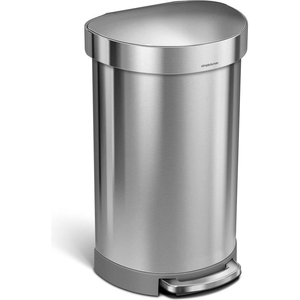 SEMI- ROUND STEP CAN - 12 GALLON BRUSHED STAINLESS STEEL by Simplehuman SEMI- ROUND STEP CAN - 12 GALLON BRUSHED STAINLESS STEEL by Simplehuman