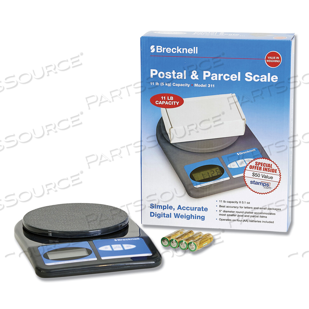 MODEL 311 -- 11 LB. POSTAL/SHIPPING SCALE, ROUND PLATFORM, 6" DIA by Brecknell MODEL 311 -- 11 LB. POSTAL/SHIPPING SCALE, ROUND PLATFORM, 6" DIA by Brecknell