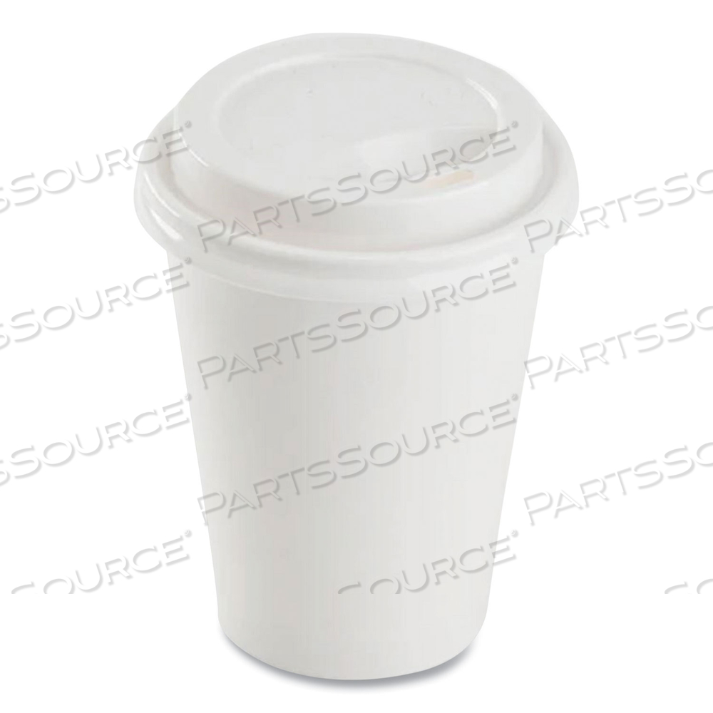 HOT CUP LIDS, FITS 8 OZ PAPER HOT CUPS, SIPPER LID, WHITE by Karat HOT CUP LIDS, FITS 8 OZ PAPER HOT CUPS, SIPPER LID, WHITE by Karat