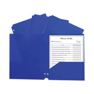 TWO-POCKET HEAVYWEIGHT POLY PORTFOLIO FOLDER, 3-HOLE PUNCH, 11 X 8.5, BLUE by C-Line