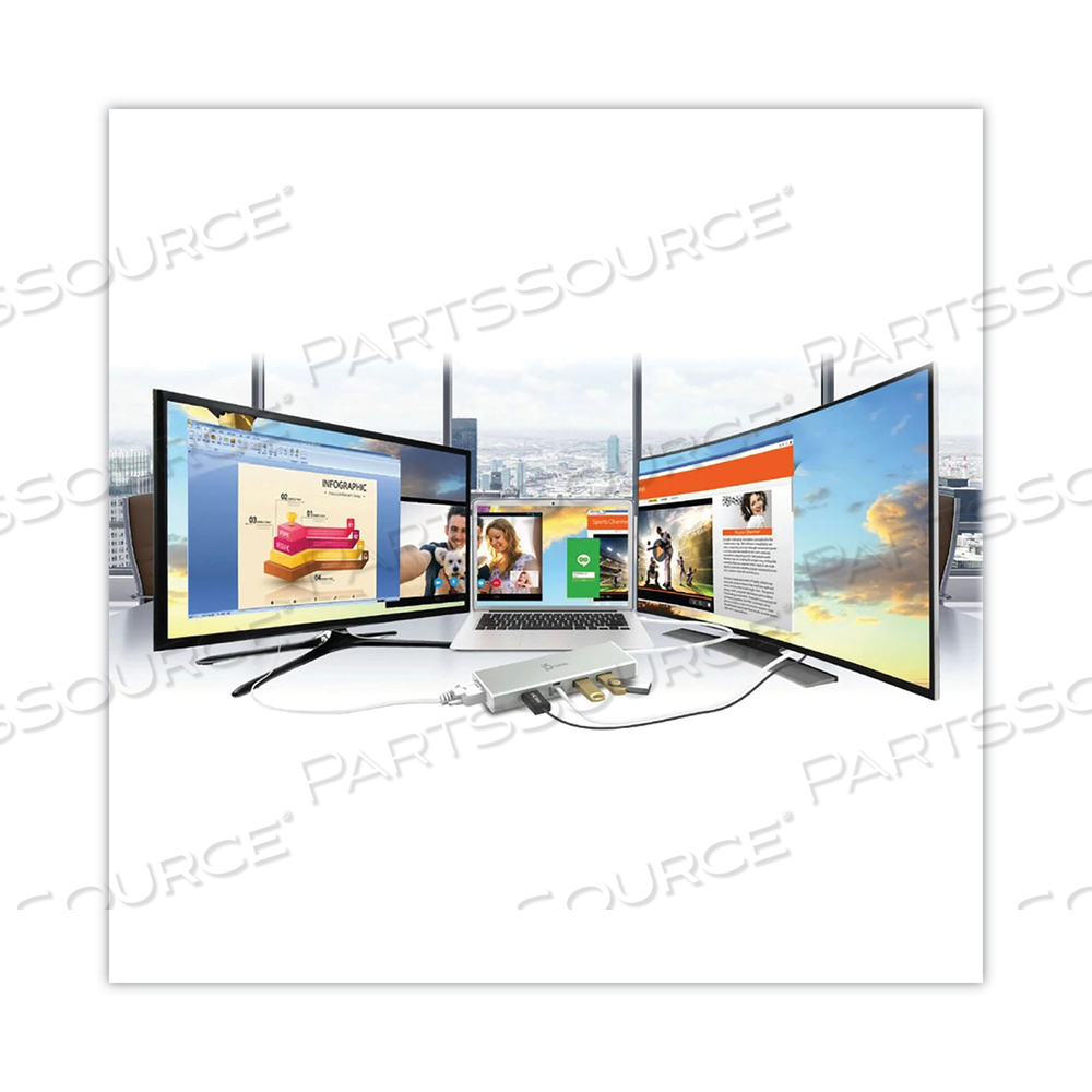 DUAL MONITOR DOCKING STATION FOR PC/MAC, SILVER by j5create