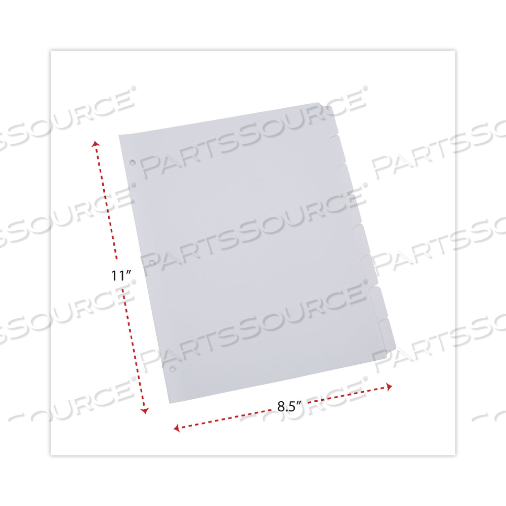 DELUXE WRITE-ON/ERASABLE TAB INDEX, 8-TAB, 11 X 8.5, WHITE, WHITE TABS, 1 SET by Universal DELUXE WRITE-ON/ERASABLE TAB INDEX, 8-TAB, 11 X 8.5, WHITE, WHITE TABS, 1 SET by Universal