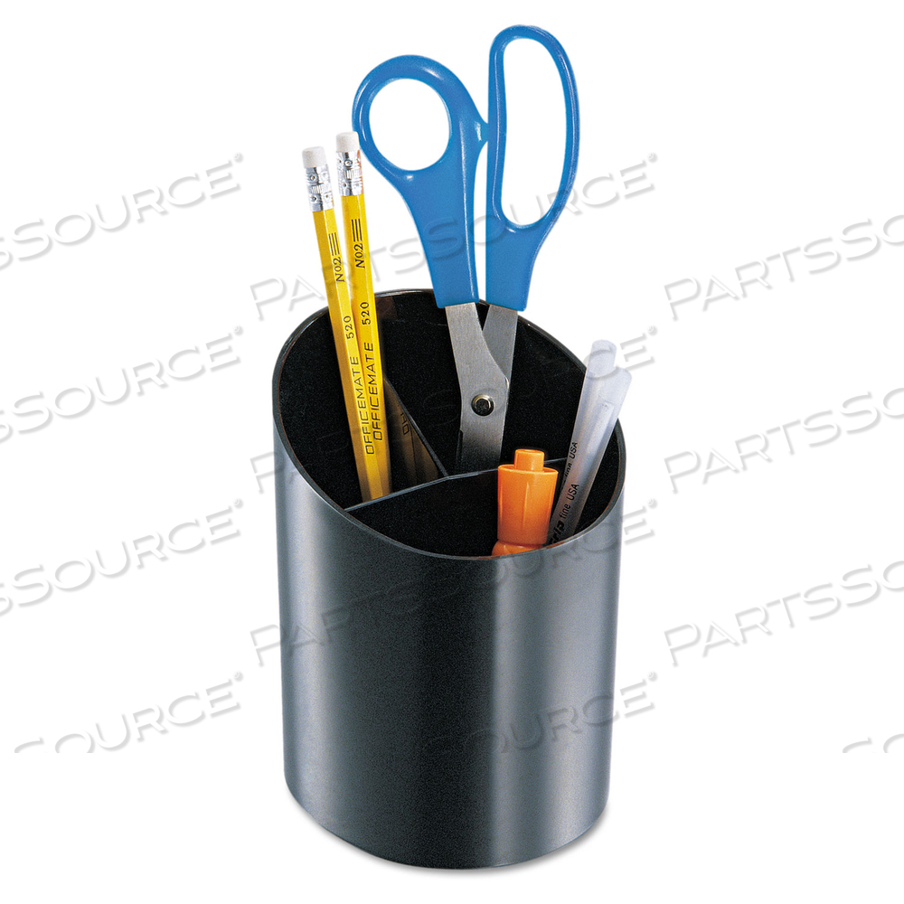 RECYCLED BIG PENCIL CUP, PLASTIC, 4.25 X 4.5 X 5.75, BLACK RECYCLED BIG PENCIL CUP, PLASTIC, 4.25 X 4.5 X 5.75, BLACK