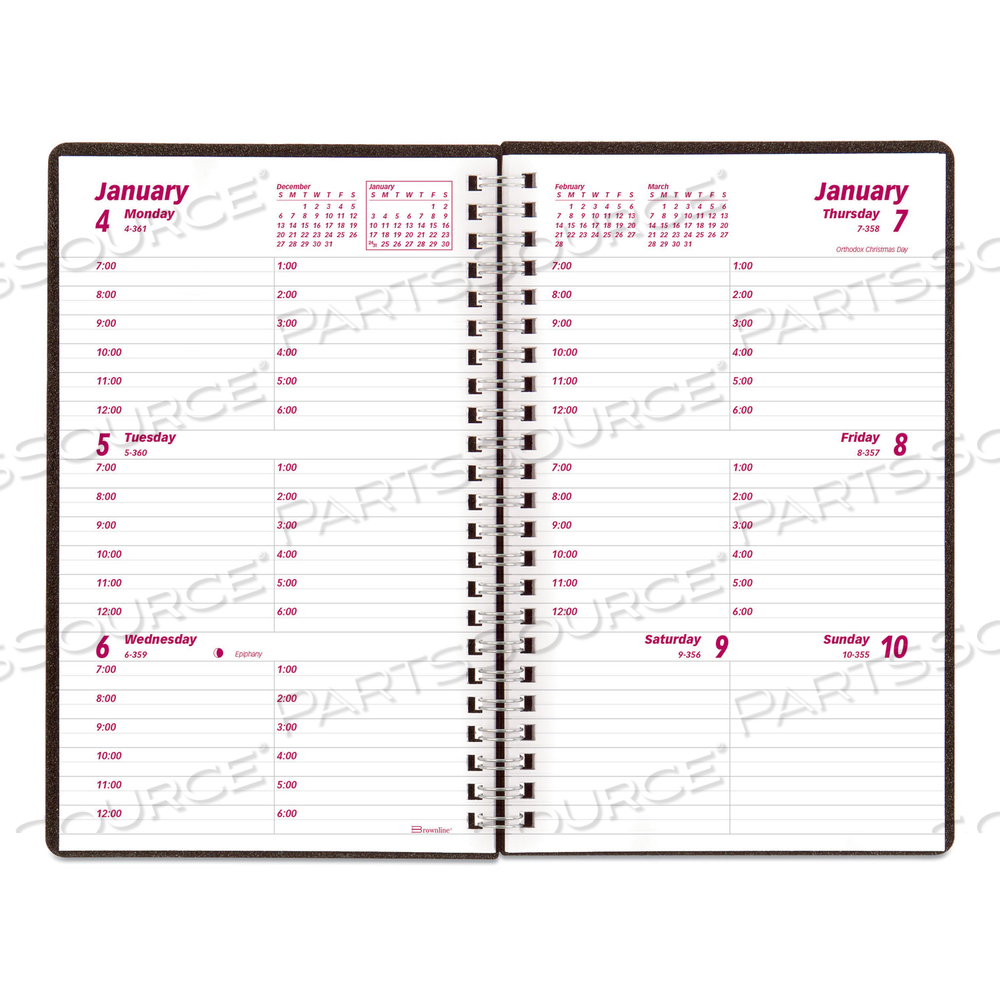 DURAFLEX WEEKLY PLANNER, 8 X 5, BLACK COVER, 12-MONTH (JAN TO DEC): 2023 by Brownline DURAFLEX WEEKLY PLANNER, 8 X 5, BLACK COVER, 12-MONTH (JAN TO DEC): 2023 by Brownline