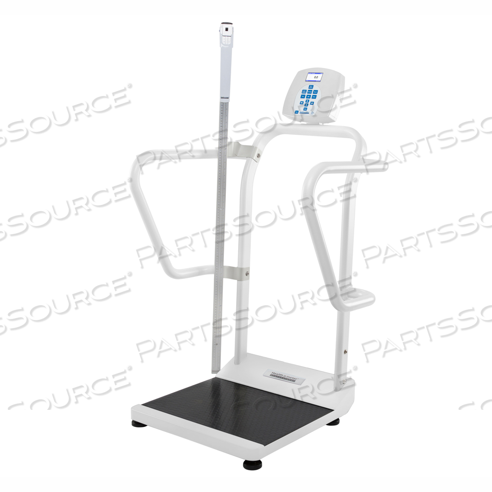 454KG BLACK/GRAY LCD DISPLAY 27-1/4 X 31-1/4 X 49-3/4IN PHYSICIAN SCALE WITH HANDRAILS by Health O Meter Professional Scales