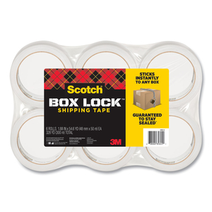 BOX LOCK SHIPPING PACKAGING TAPE, 3" CORE, 1.88" X 54.6 YDS, CLEAR by 3M Consumer BOX LOCK SHIPPING PACKAGING TAPE, 3" CORE, 1.88" X 54.6 YDS, CLEAR by 3M Consumer