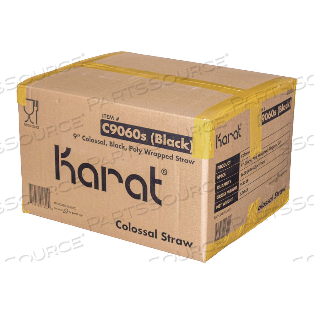 BOBA STRAWS, 9", BLACK by Karat