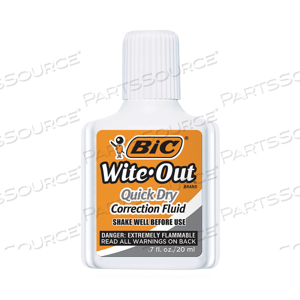 WITE-OUT QUICK DRY CORRECTION FLUID, 20 ML BOTTLE, WHITE by BIC WITE-OUT QUICK DRY CORRECTION FLUID, 20 ML BOTTLE, WHITE by BIC