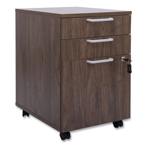 ESSENTIALS MOBILE PEDESTAL FILE, LEFT OR RIGHT, 3-DRAWERS: BOX/BOX/FILE, LEGAL/LETTER, ESPRESSO, 15.6" X 21.3" X 24.3" by Union & Scale