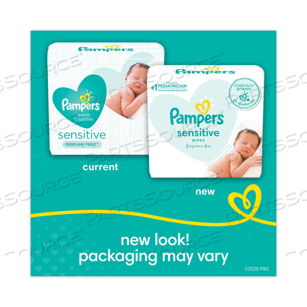 SENSITIVE BABY WIPES, 6.8 X 7, UNSCENTED, WHITE by Pampers