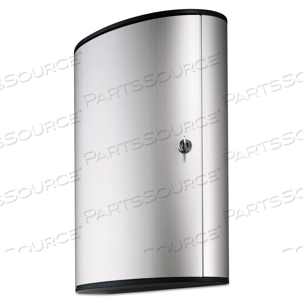 LOCKING KEY CABINET, 72-KEY, BRUSHED ALUMINUM, SILVER, 11.75 X 4.63 X 15.75 by Durable