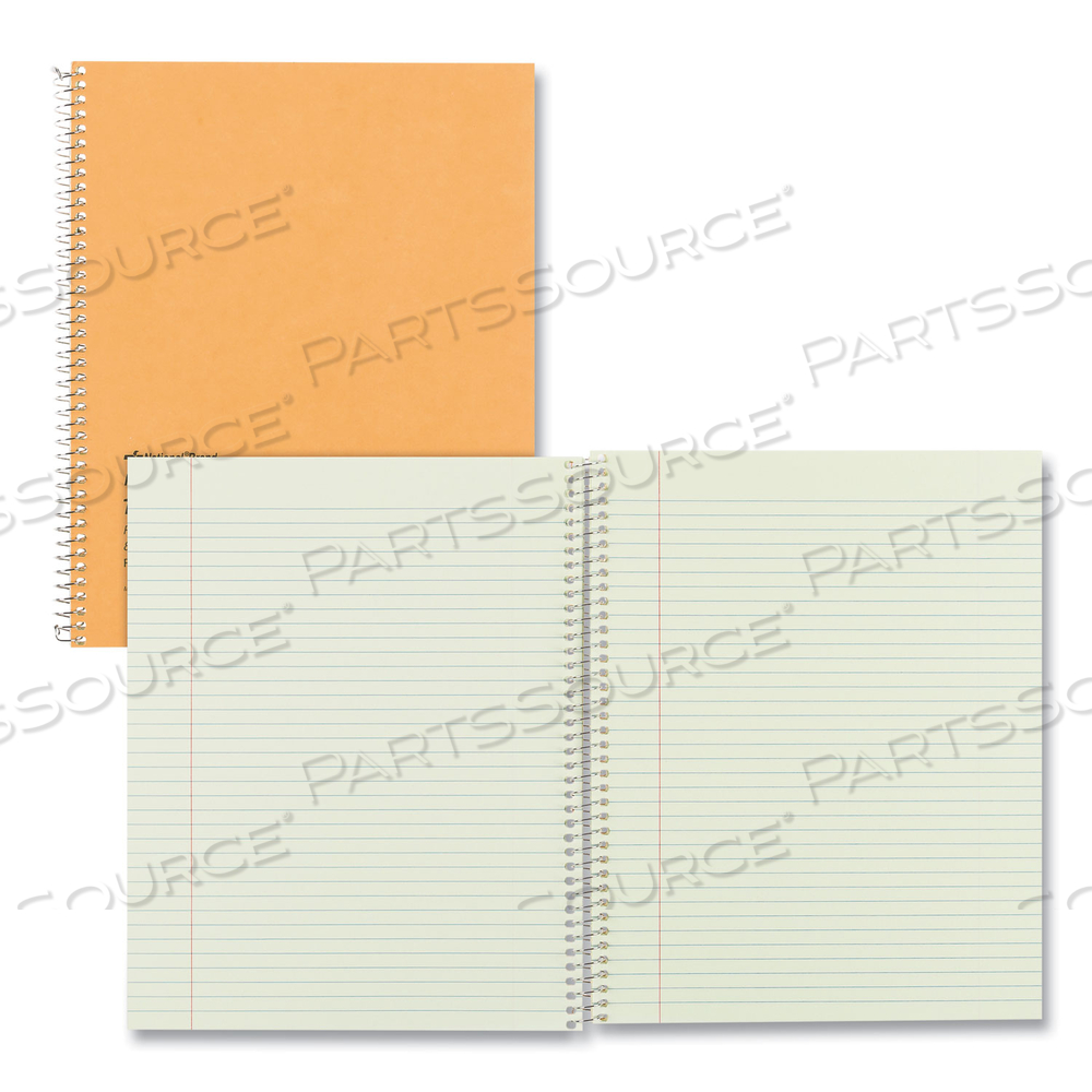 SINGLE-SUBJECT WIREBOUND NOTEBOOKS, 1 SUBJECT, NARROW RULE, BROWN COVER, 10 X 8, 80 EYE-EASE GREEN SHEETS by National