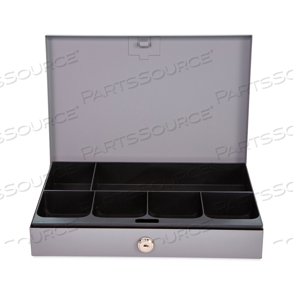 HEAVY DUTY LOW PROFILE CASH BOX, 6 COMPARTMENTS, 11.5 X 8.2 X 2.2, GRAY by CONTROLTEK HEAVY DUTY LOW PROFILE CASH BOX, 6 COMPARTMENTS, 11.5 X 8.2 X 2.2, GRAY by CONTROLTEK