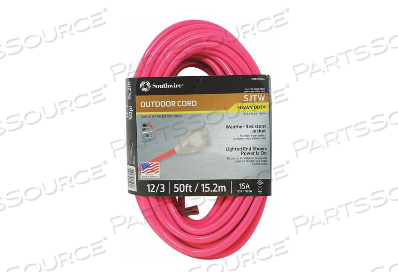 EXTENSION CORD 12 AWG 125VAC 50 FT L by Southwire Company, LLC