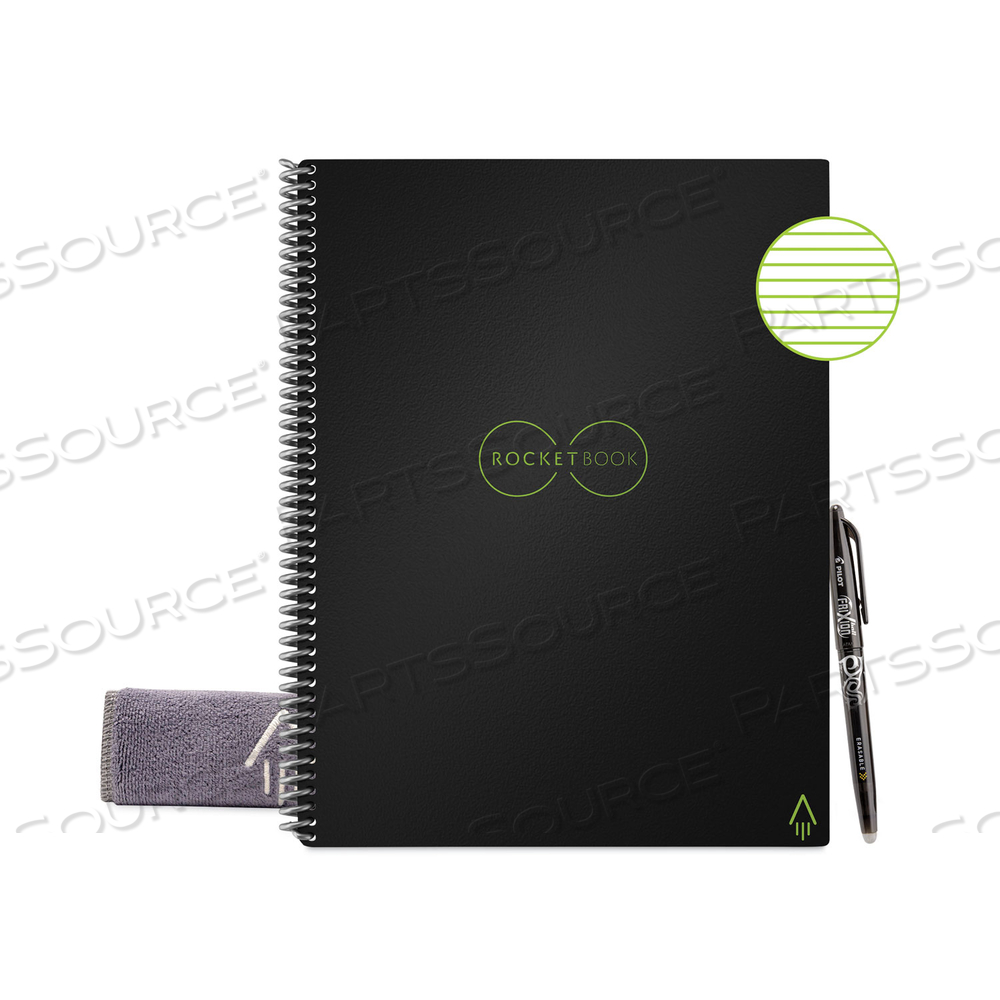CORE SMART NOTEBOOK, MEDIUM/COLLEGE RULE, BLACK COVER, 11 X 8.5, 16 SHEETS 