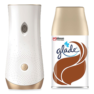 AUTOMATIC SPRAY STARTER KIT, SPRAY UNIT AND REFILL, WHITE/GOLD, CASHMERE WOODS by Glade AUTOMATIC SPRAY STARTER KIT, SPRAY UNIT AND REFILL, WHITE/GOLD, CASHMERE WOODS by Glade