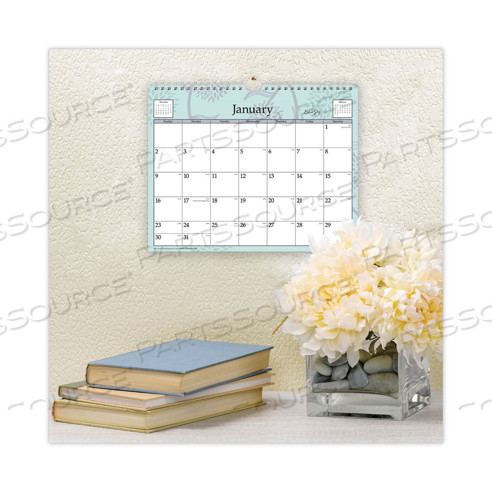 RUE DU FLORE WALL CALENDAR, RUE DU FLORE ARTWORK, 11 X 8.75, WHITE/JADE/LAVENDER SHEETS, 12-MONTH (JAN TO DEC): 2023 by Blue Sky