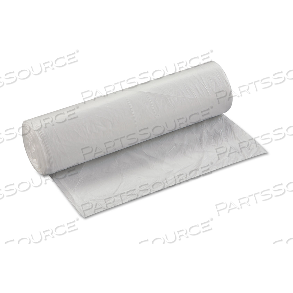HIGH-DENSITY COMMERCIAL CAN LINERS VALUE PACK, 60 GAL, 14 MICRONS, 43" X 46", CLEAR, 25 BAGS/ROLL HIGH-DENSITY COMMERCIAL CAN LINERS VALUE PACK, 60 GAL, 14 MICRONS, 43" X 46", CLEAR, 25 BAGS/ROLL