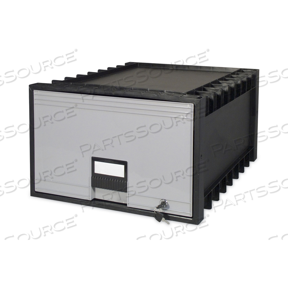 ARCHIVE STORAGE DRAWERS WITH KEY LOCK, LEGAL FILES, 18.25" X 24" X 11.5", BLACK/GRAY ARCHIVE STORAGE DRAWERS WITH KEY LOCK, LEGAL FILES, 18.25" X 24" X 11.5", BLACK/GRAY