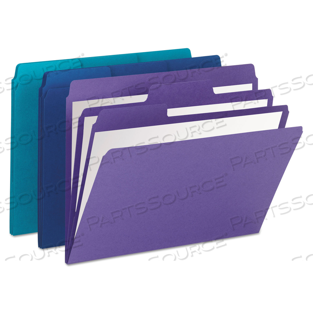 SUPERTAB ORGANIZER FOLDER, 1/3-CUT TABS: ASSORTED, LETTER SIZE, 0.75" EXPANSION, ASSORTED COLORS by Smead