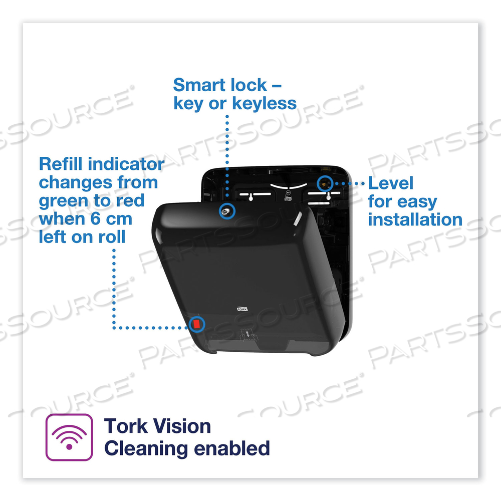 ELEVATION MATIC HAND TOWEL ROLL DISPENSER, 13.2 X 8.1 X 14.65, BLACK by Tork ELEVATION MATIC HAND TOWEL ROLL DISPENSER, 13.2 X 8.1 X 14.65, BLACK by Tork