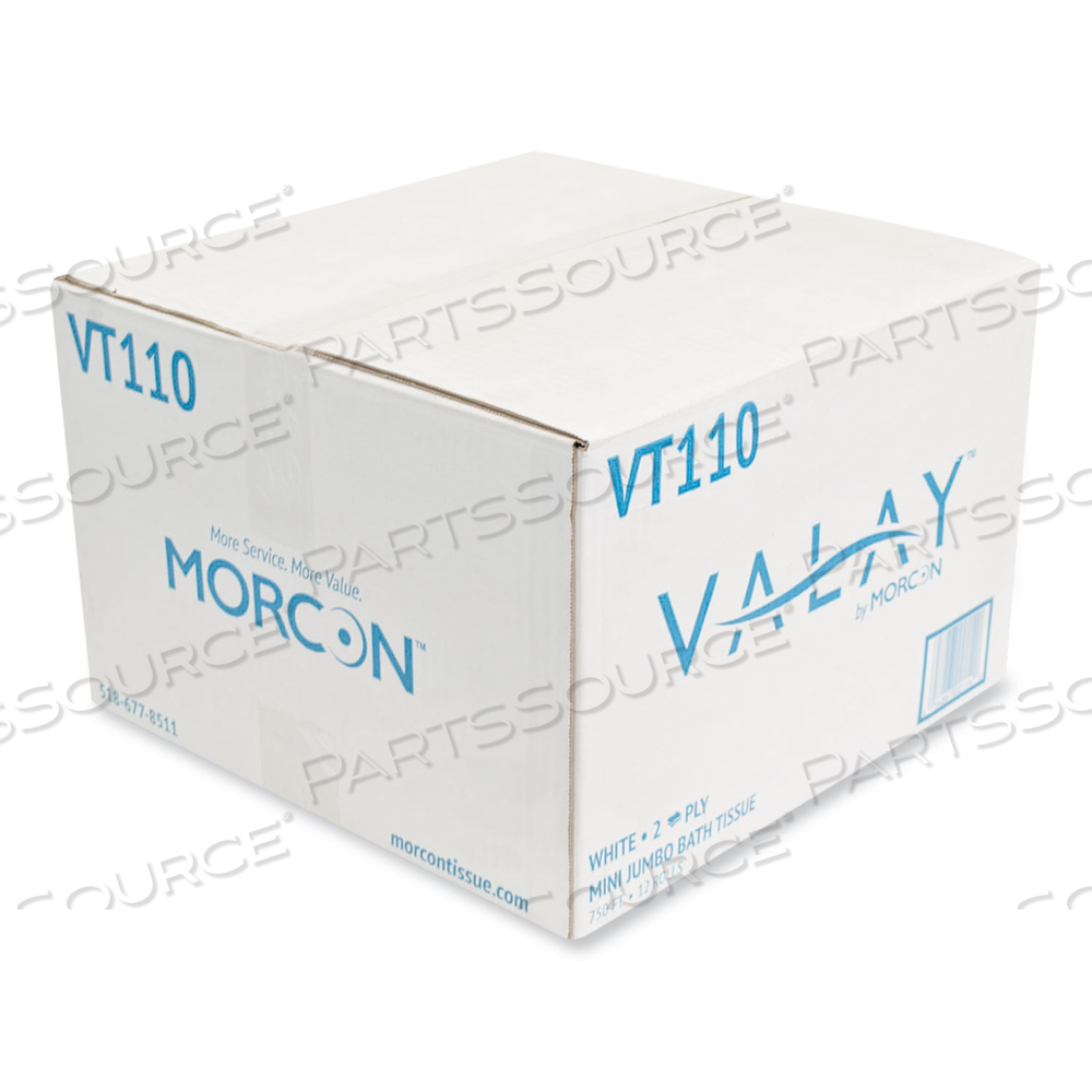 VALAY MINI JUMBO BATH TISSUE, SEPTIC SAFE, 2-PLY, WHITE, 750 FT/CARTON by Morcon Tissue
