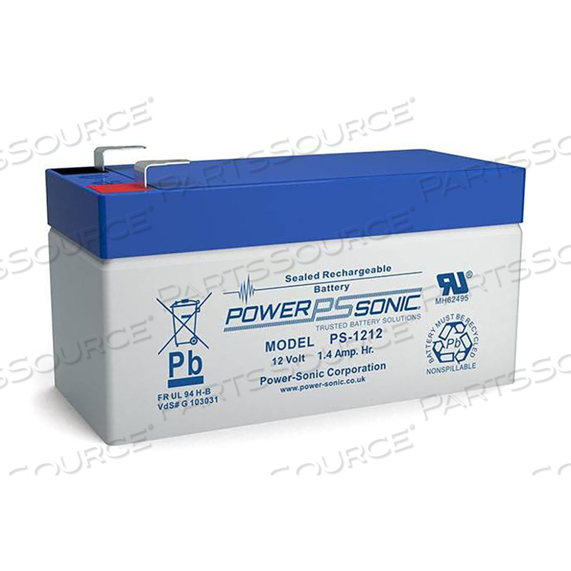 BATTERY, SEALED LEAD ACID, 12V, 1.2 AH, F1 FASTON 