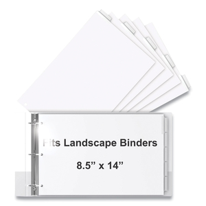 LANDSCAPE ORIENTATION INDEX DIVIDERS, 5-TAB, 14 X 8.5, WHITE, 1 SET by Stride LANDSCAPE ORIENTATION INDEX DIVIDERS, 5-TAB, 14 X 8.5, WHITE, 1 SET by Stride