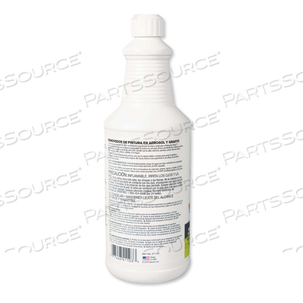 4 SPRAY PAINT GRAFFITI REMOVER, 32OZ, BOTTLE by Motsenbocker's Lift Off