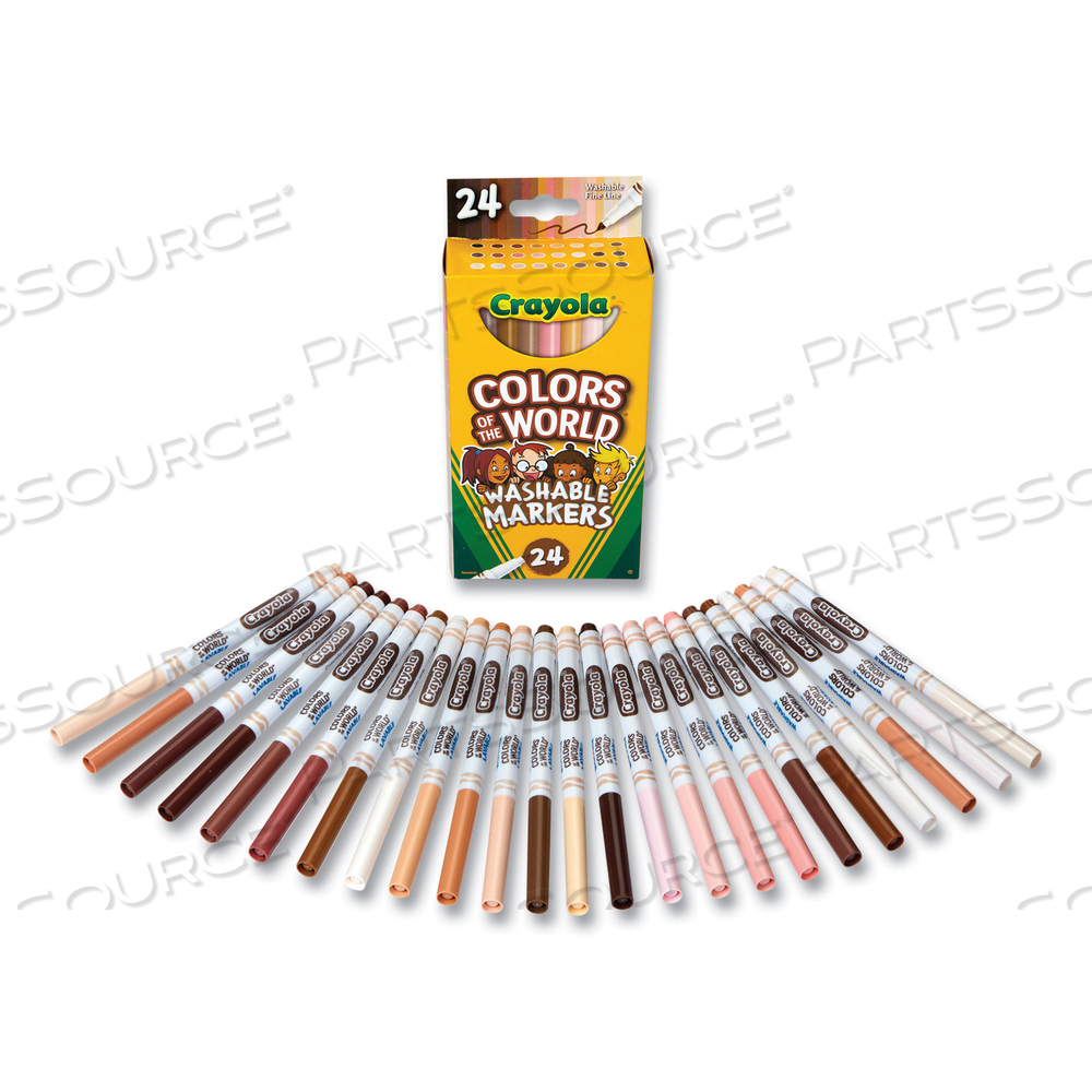 COLORS OF THE WORLD WASHABLE MARKERS, FINE BULLET TIP, ASSORTED COLORS by Crayola