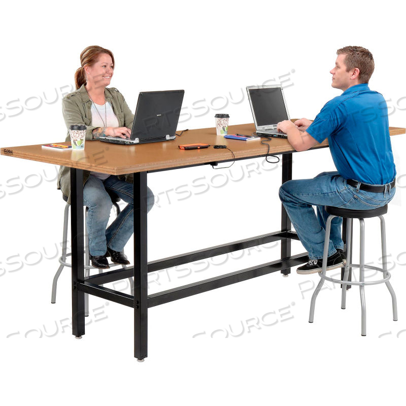 INTERION STANDING-HEIGHT TABLE WITH POWER AND MDF TOP, 96"L X 36"WÁX 42"H by Approved Vendor