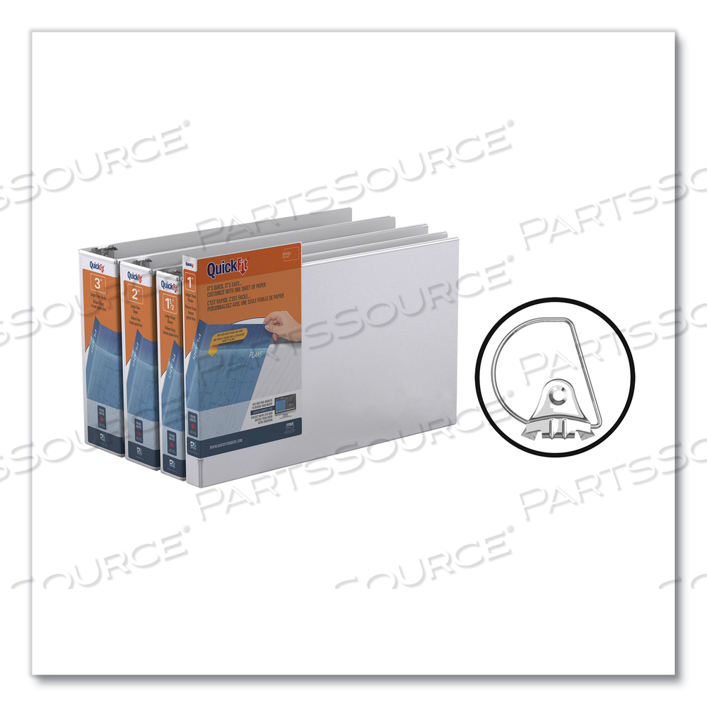 QUICKFIT LEDGER D-RING VIEW BINDER, 3 RINGS, 1.5" CAPACITY, 11 X 17, WHITE by Stride