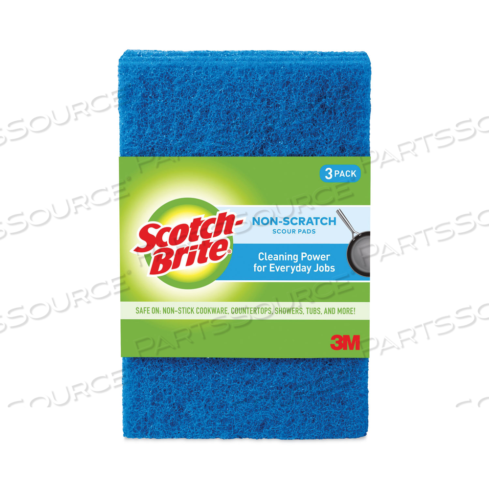 NON-SCRATCH SCOUR PADS, SIZE 3 X 6, BLUE by 3M Consumer