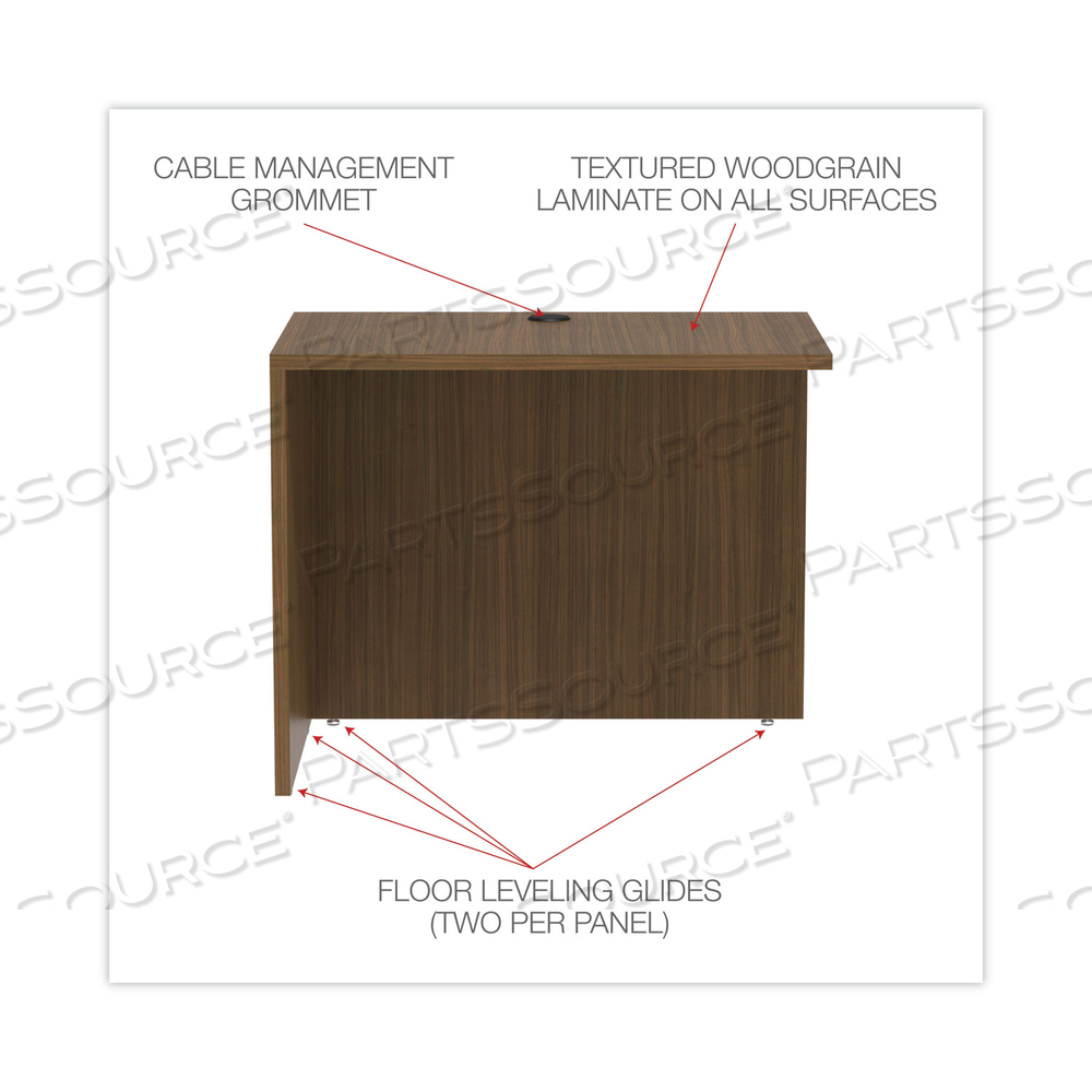 ALERA VALENCIA SERIES REVERSIBLE RETURN/BRIDGE SHELL, 35W X 23.63D X 29.5H, MODERN WALNUT by Alera ALERA VALENCIA SERIES REVERSIBLE RETURN/BRIDGE SHELL, 35W X 23.63D X 29.5H, MODERN WALNUT by Alera