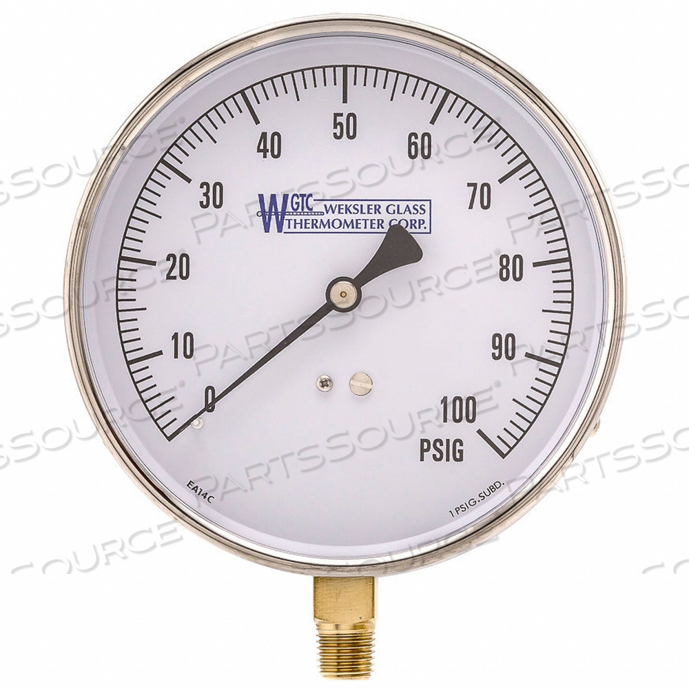 4 1/2"DIAL 0-100# 1/4"NPT LWR by Kodiak Controls