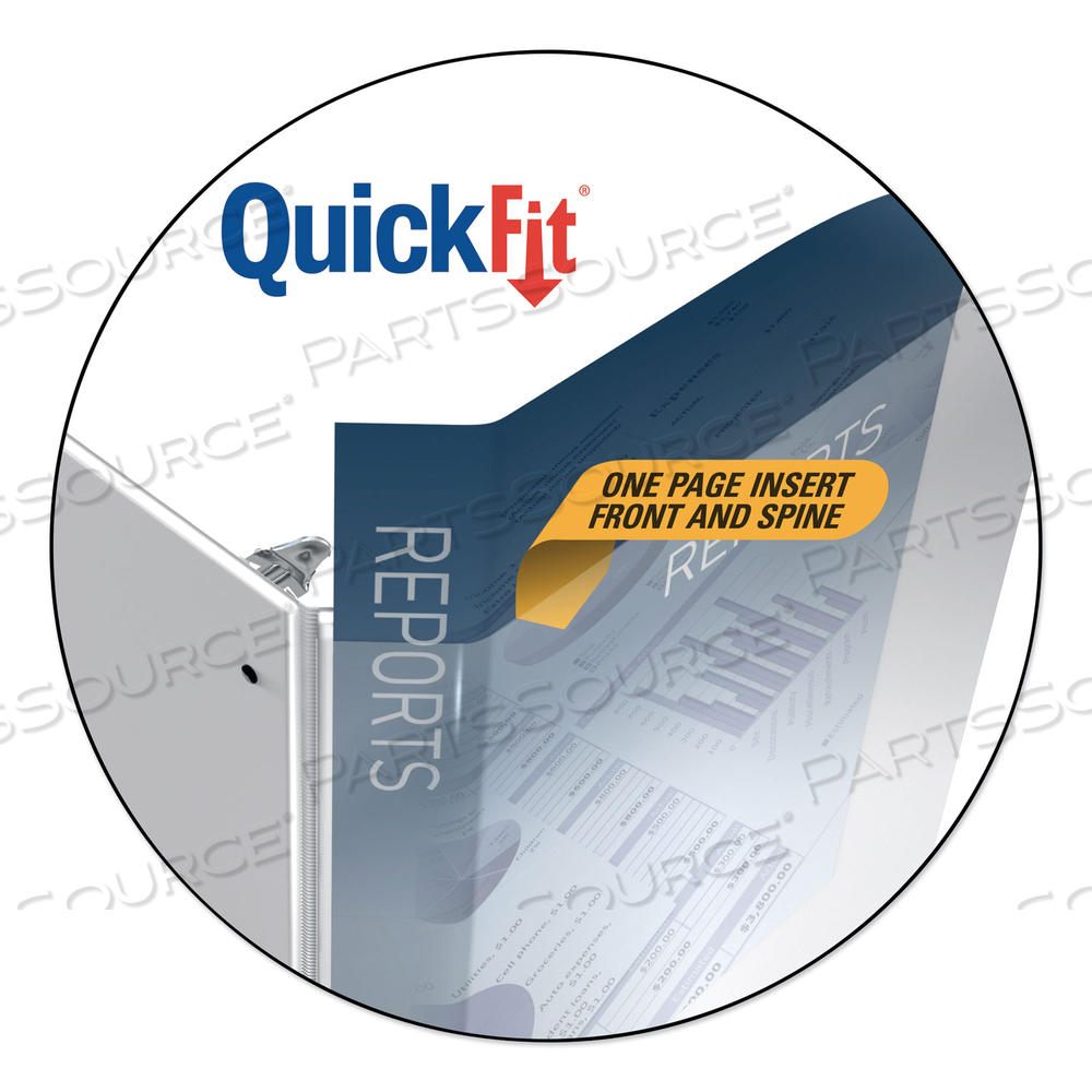 QUICKFIT LEDGER D-RING VIEW BINDER, 3 RINGS, 3" CAPACITY, 11 X 17, WHITE by Stride