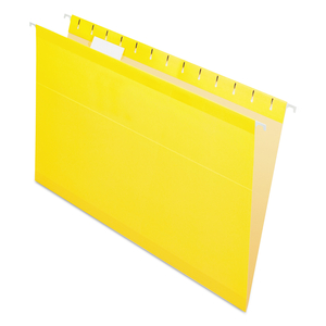 COLORED REINFORCED HANGING FOLDERS, LEGAL SIZE, 1/5-CUT TABS, YELLOW by Esselte Pendaflex Corp. COLORED REINFORCED HANGING FOLDERS, LEGAL SIZE, 1/5-CUT TABS, YELLOW by Esselte Pendaflex Corp.