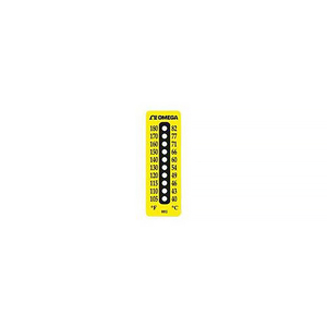 NON-REVERSIBLE TEMPERATURE LABEL, BLACK ON YELLOW, 54 MM X 18 MM by Omega Engineering NON-REVERSIBLE TEMPERATURE LABEL, BLACK ON YELLOW, 54 MM X 18 MM by Omega Engineering
