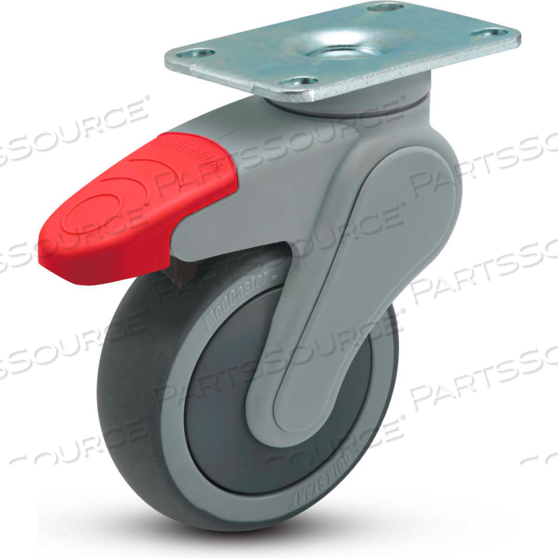 MEDCASTER 4" AVANT CASTER WITH SWIVEL PLATE AND TOTAL LOCK, 2-1/2" X 3-5/8" PLATE, 220 LB. CAP. by Colson