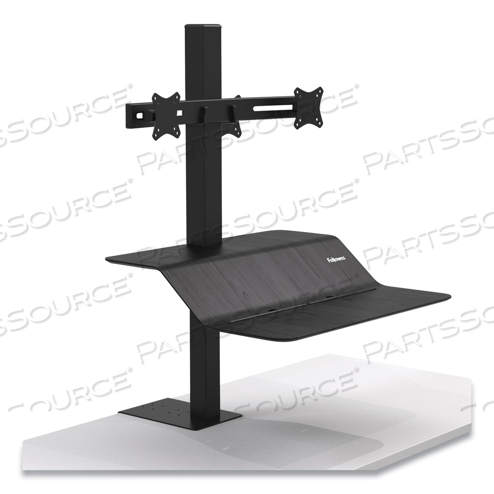 LOTUS VE SIT-STAND WORKSTATION - DUAL, 29" X 28.5" X 42.5", BLACK by Fellowes