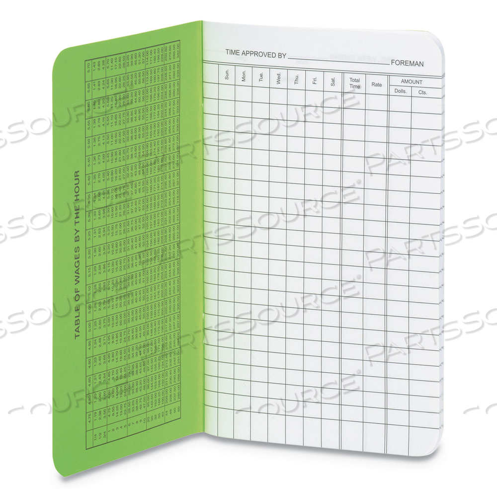 FOREMAN'S TIME BOOK, ONE-PART (NO COPIES), 13.5 X 4.13, 36 FORMS TOTAL by Wilson Jones