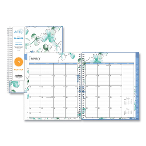LINDLEY MONTHLY PLANNER, LINDLEY FLORAL ARTWORK, 10 X 8, WHITE/BLUE/GREEN COVER, 12-MONTH (JAN TO DEC): 2023 by Blue Sky