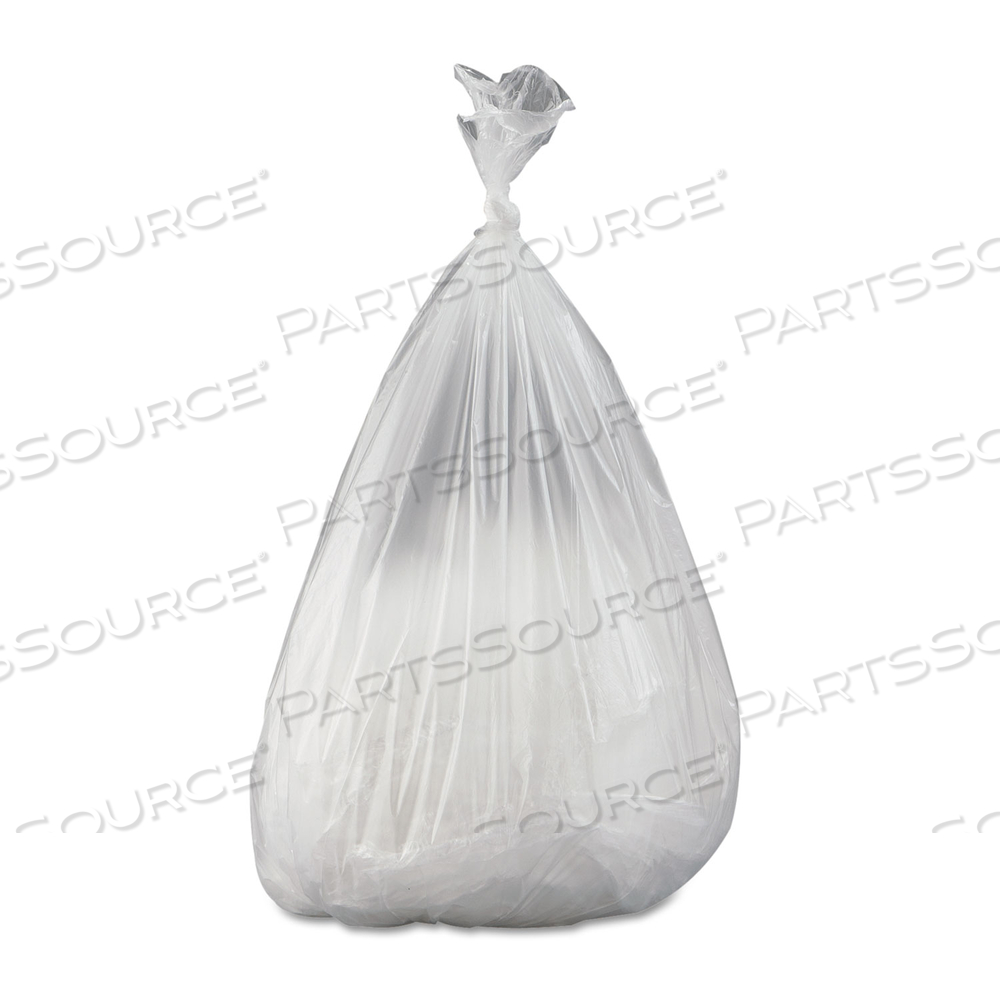 HIGH-DENSITY COMMERCIAL CAN LINERS, 16 GAL, 8 MICRONS, 24" X 33", NATURAL, 50 BAGS/ROLL by Inteplast Group HIGH-DENSITY COMMERCIAL CAN LINERS, 16 GAL, 8 MICRONS, 24" X 33", NATURAL, 50 BAGS/ROLL by Inteplast Group